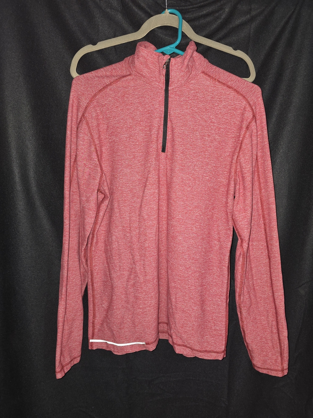 lululemon athletica Men's Lightweight Heathered Red 1/4 Zip Jacket No Size Tag